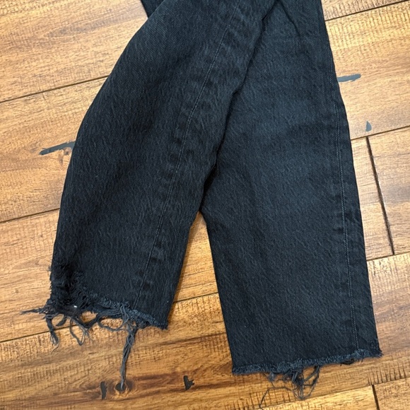 AGOLDE Jamie High Rise Classic Raw Hem Button Fly Black Jeans Size 24 - Picture 16 of 16